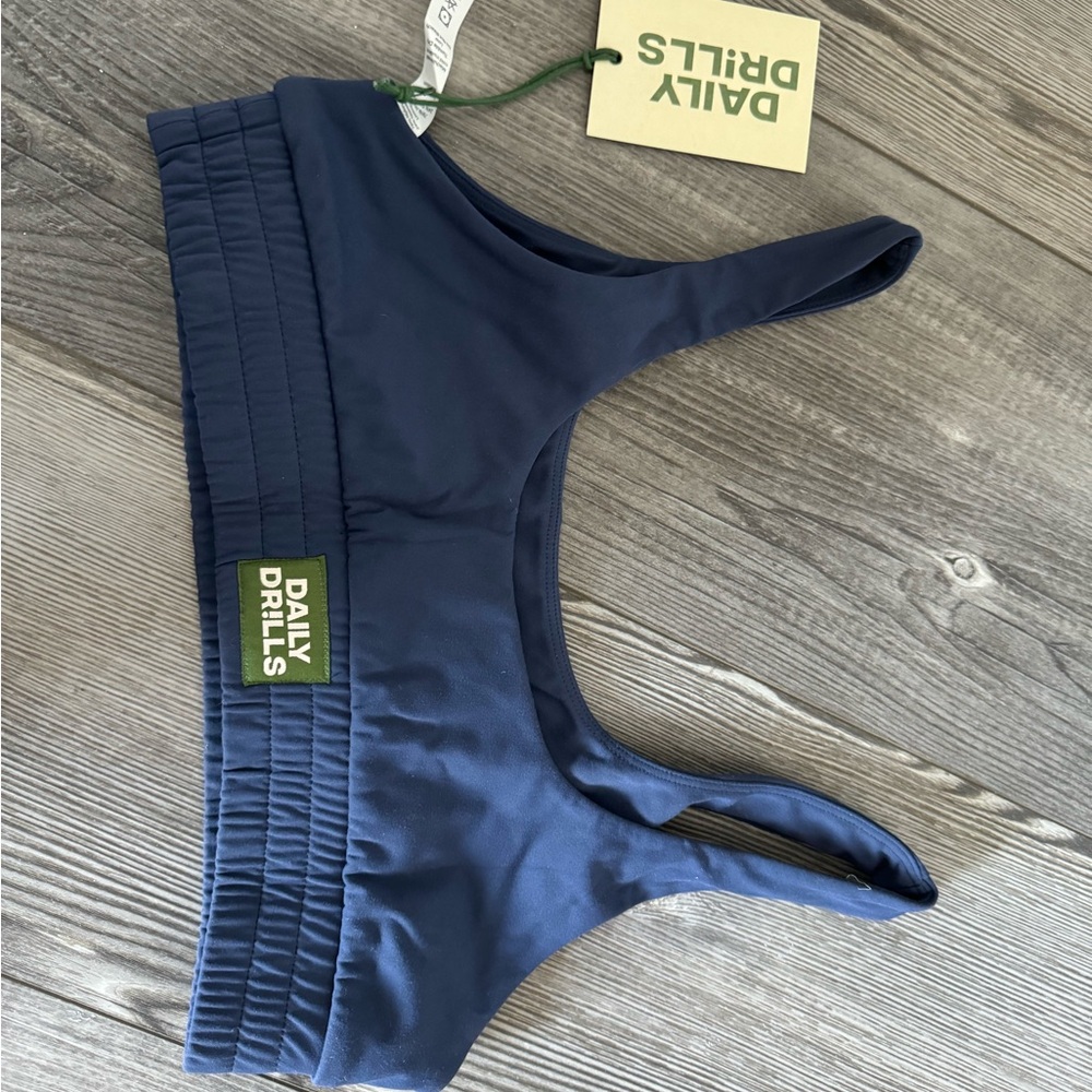 Daily Drills Go! Reversible Scoop Bra - Denim